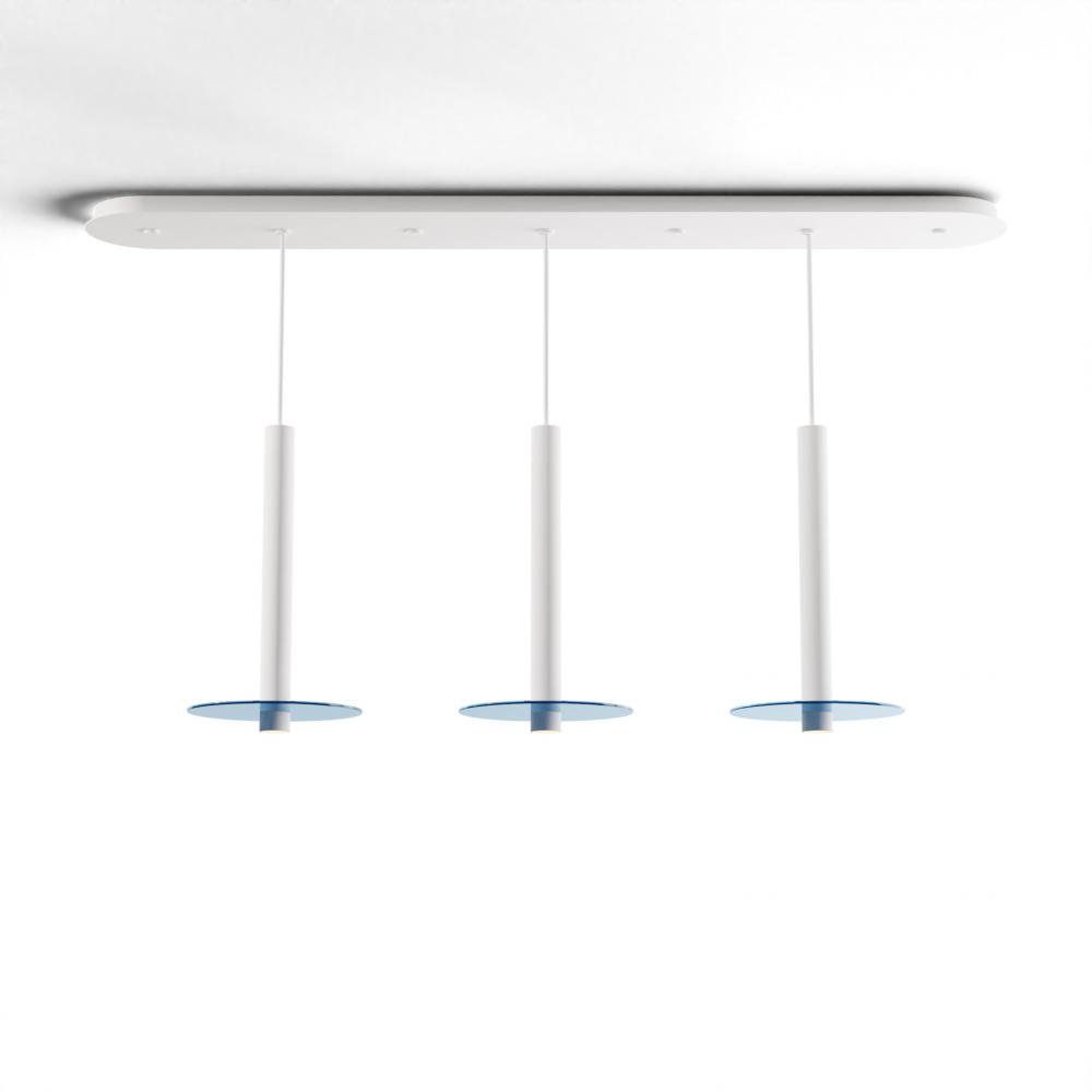 Combi Pendant 16" Linear 3 Combo Matte White with Matte White Canopy