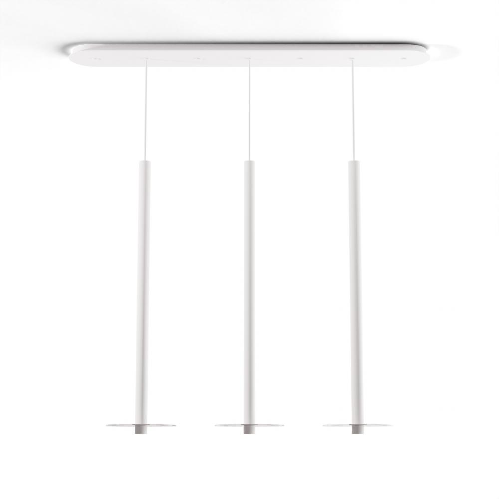 Combi Pendant 36" Linear 3 Combo Matte White with Matte White Canopy