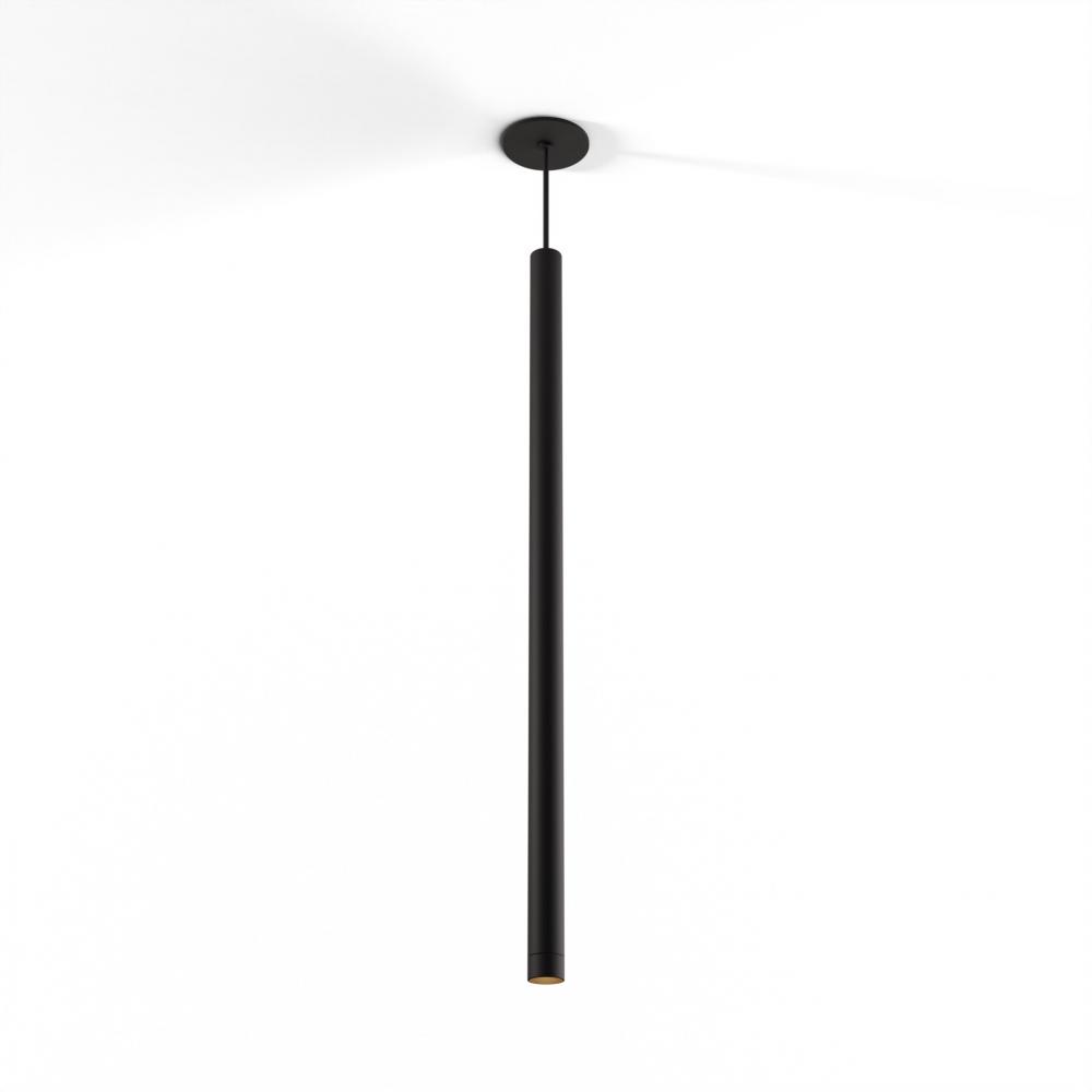 Combi Pendant 36" Single Unit Matte Black with Matte Black Canopy, Suspension / Flush Mount 2-in