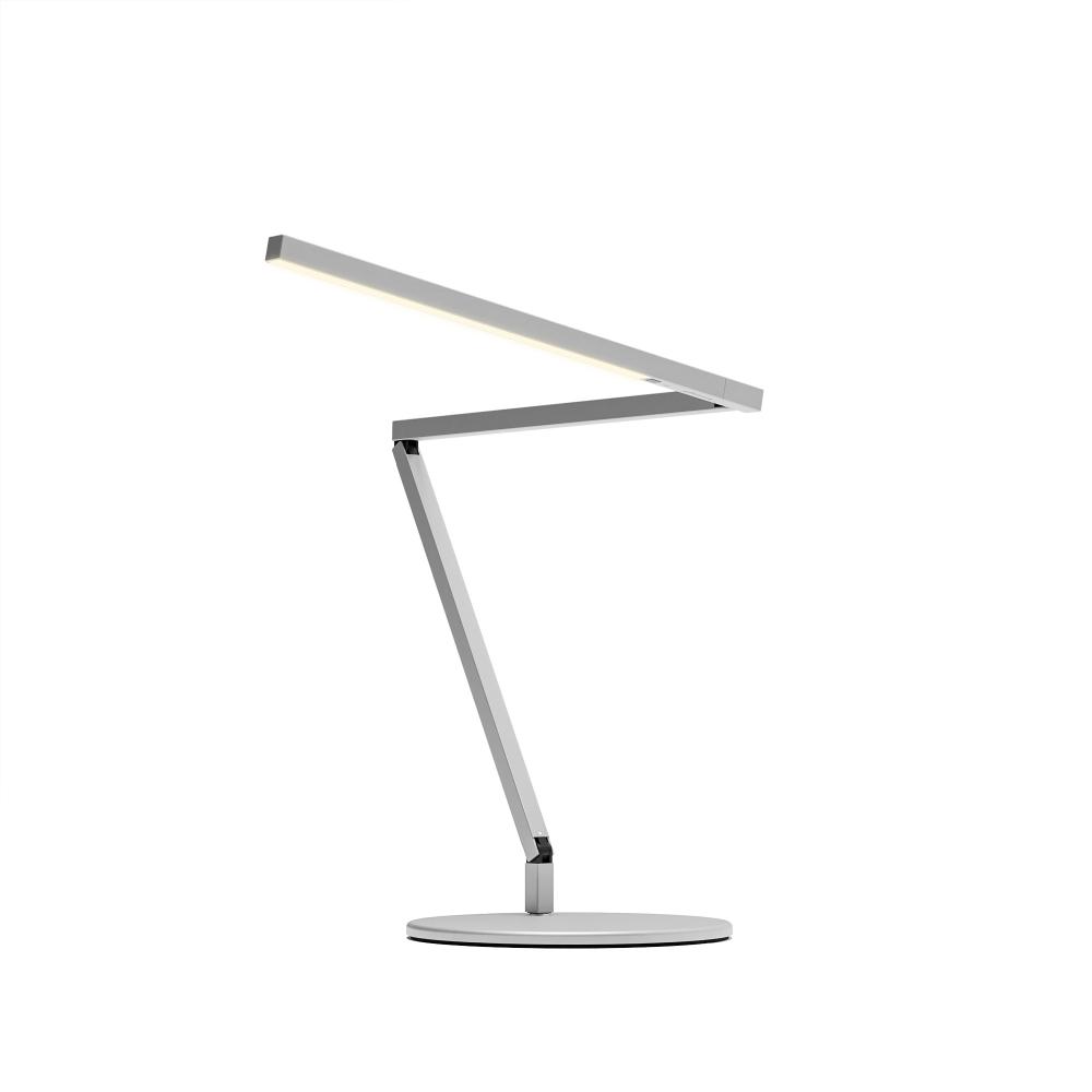 Z-Bar Mini PRO LED Desk Lamp Gen 4 (Silver) with Desk Base