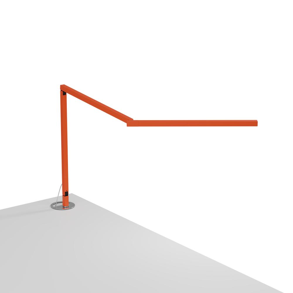 Z-Bar Mini Desk Lamp Gen 4 (Warm Light; Matte Orange) with Grommet Mount