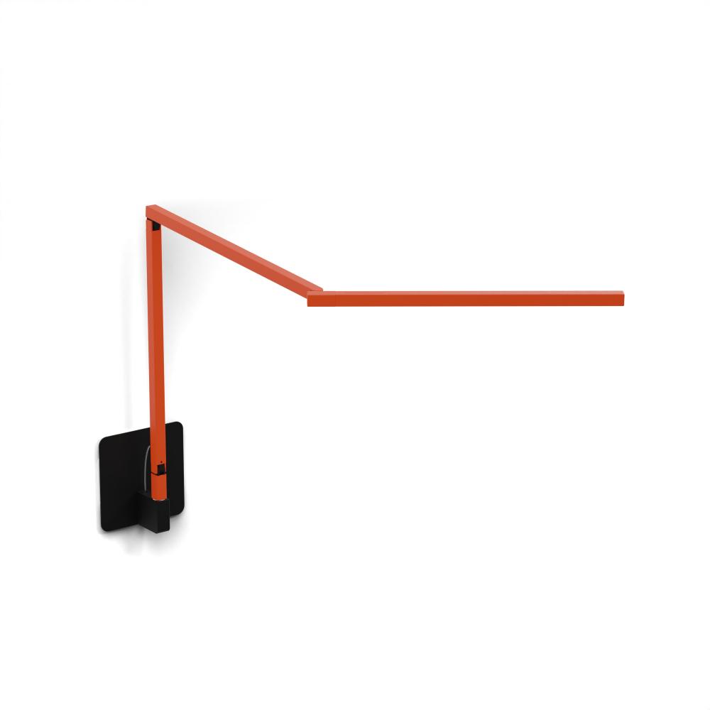 Z-Bar Mini Desk Lamp Gen 4 (Warm Light; Matte Orange) with Hardwire Wall Mount (Matte Black)