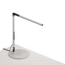 Koncept Inc AR1100-WD-SIL-QCB - Z-Bar Solo mini Desk Lamp with wireless charging Qi base (Warm Light; Silver)