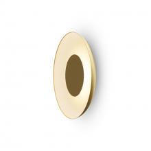 Koncept Inc RMW-12-SW-BRS-HW+24BD-GMW - Ramen Wall Sconce 12" (Brass) with 24" back dish (Gold w/ Matte White Interior)