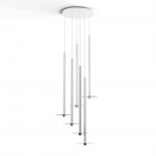 Koncept Inc CMP-C6-S-36-MWT+GDGY9 - Combi Pendant 36" Circular 6 Combo Matte White with Matte White Canopy