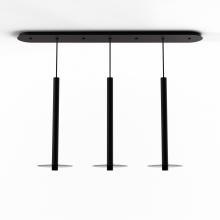 Koncept Inc CMP-L3-S-24-MTB+GDGY9 - Combi Pendant 24" Linear 3 Combo Matte Black with Matte Black Canopy