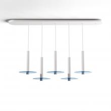 Koncept Inc CMP-L5-S-12-MWT+GBLU9 - Combi Pendant 12" Linear 5 Combo Matte White with Matte White Canopy