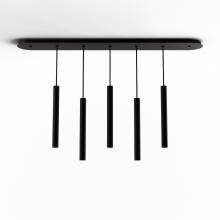 Koncept Inc CMP-L5-S-16-MTB - Combi Pendant 16" Linear 5 Combo Matte Black with Matte Black Canopy