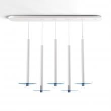 Koncept Inc CMP-L5-S-24-MWT+GBLU9 - Combi Pendant 24" Linear 5 Combo Matte White with Matte White Canopy