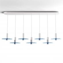 Koncept Inc CMP-L7-S-06-MWT+GBLU9 - Combi Pendant 6" Linear 7 Combo Matte White with Matte White Canopy