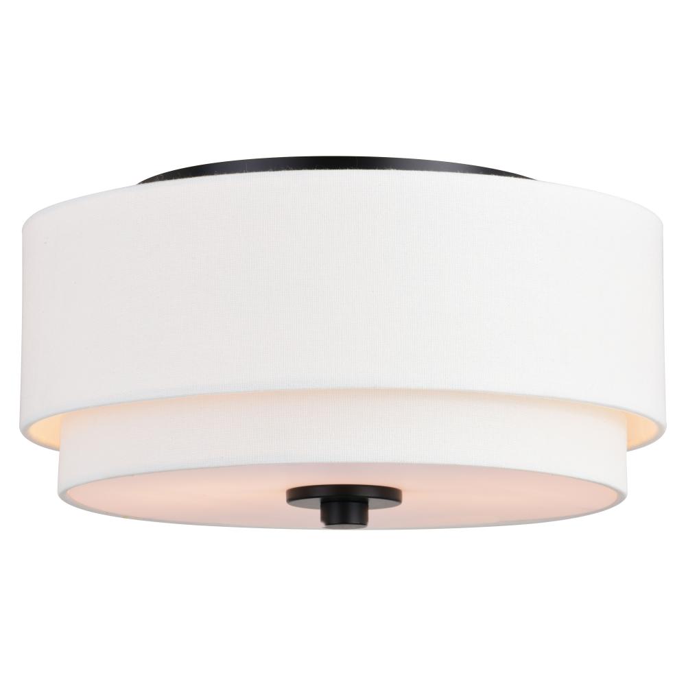 Burnaby 13-in Flush Mount Black