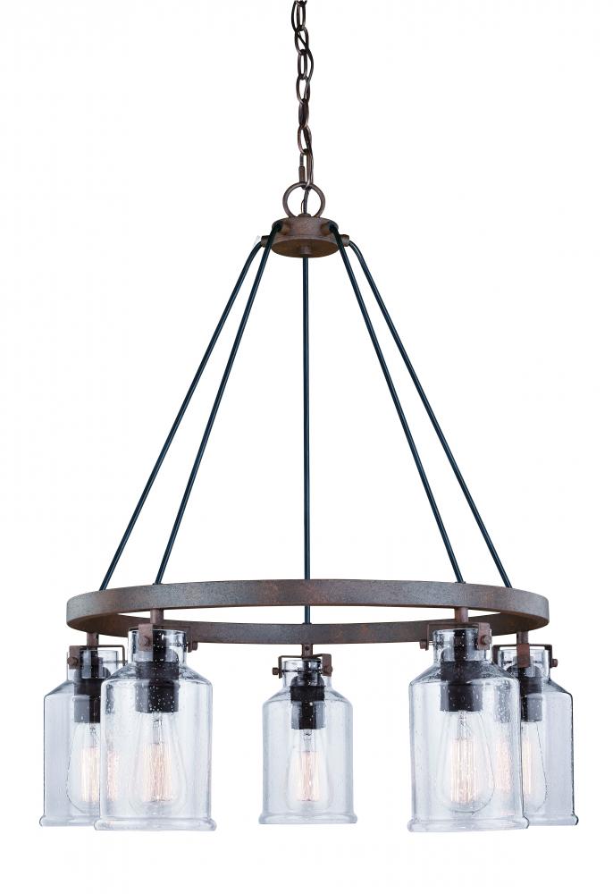 Milone 5L Chandelier Textured Rustic Bronze