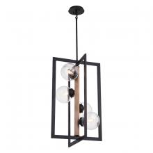 Vaxcel International P0339 - Bridgeview 16-in. 4 Light Pendant Oil Rubbed Bronze and Light Walnut