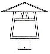 Arroyo Craftsman CP-12ETN-BK - 12" carmel post mount without overlay (empty)