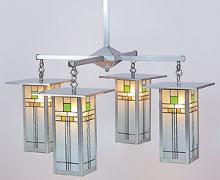 Arroyo Craftsman FCH-9L/4Y-RB - 9" franklin long body 4 light chandelier