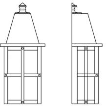 Arroyo Craftsman HW-6M-AB - 6" hartford flush wall mount