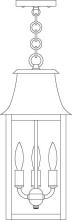 Arroyo Craftsman ORH-8CLR-S - 8" orpington pendant