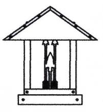 Arroyo Craftsman TRC-12ARGW-S - 12" timber ridge column mount with arrow filigree