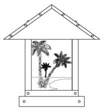 Arroyo Craftsman TRC-12PTCR-BZ - 12" timber ridge column mount with palm tree  filigree