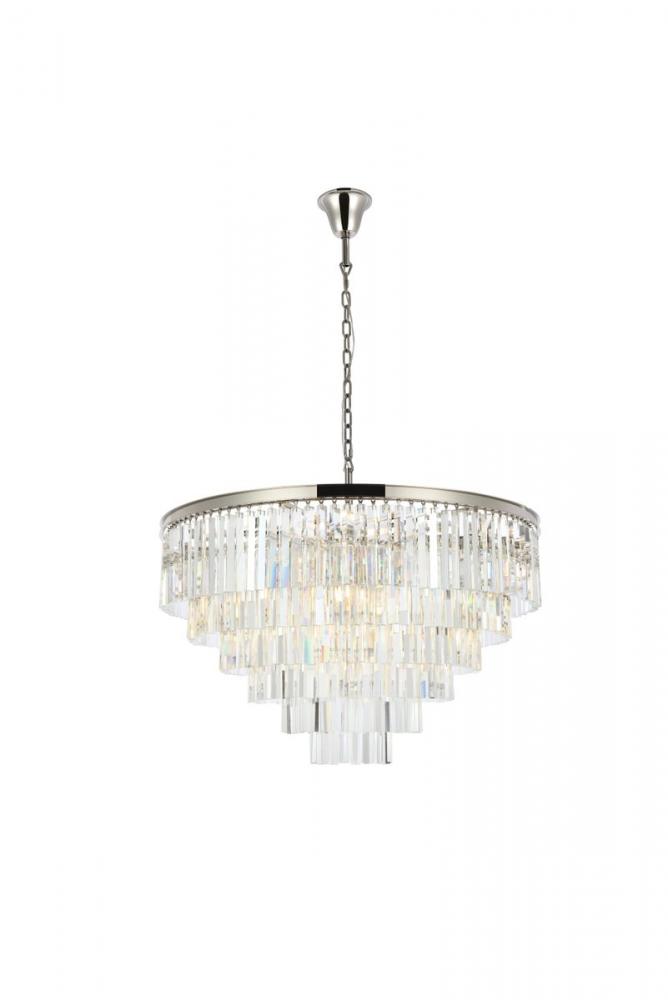 Sydney 33 Light Polished Nickel Chandelier Clear Royal Cut Crystal