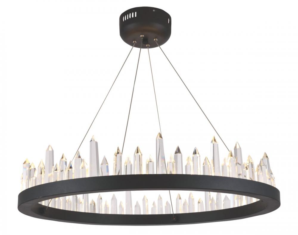 Malta 32 Light Satin Dark Grey Chandelier Clear Royal Cut Crystal