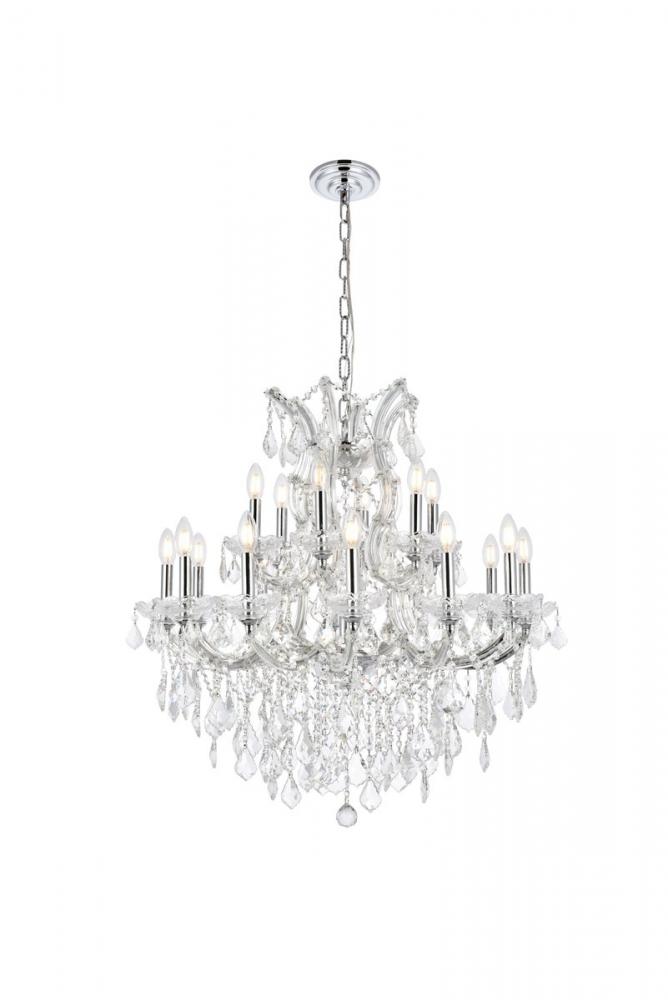 Maria Theresa 19 Light Chrome Chandelier Clear Royal Cut Crystal