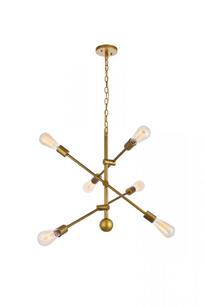 Axel 6 Lights Brass Pendant