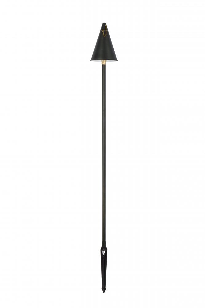 Outdoor 12V Cast Brass torch light 8 inch Wide x 24 inch High in Dark Bronze