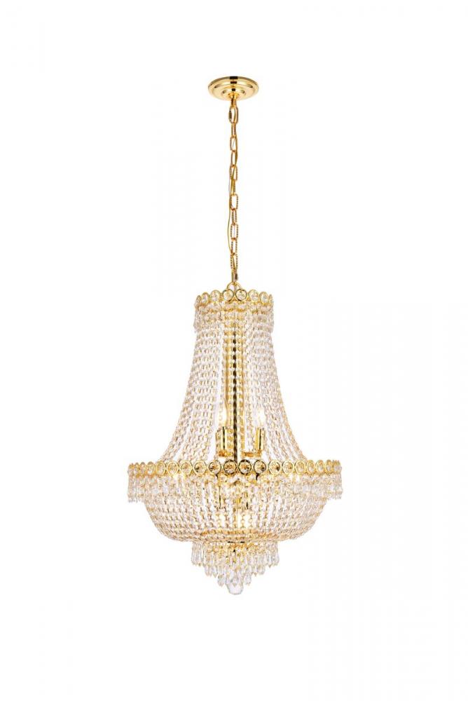 Century 12 Light Gold Chandelier Clear Royal Cut Crystal