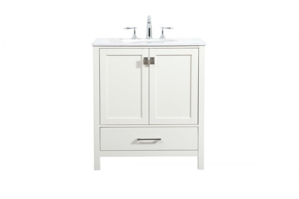 30 Inch Single Bathroom Vanity in White