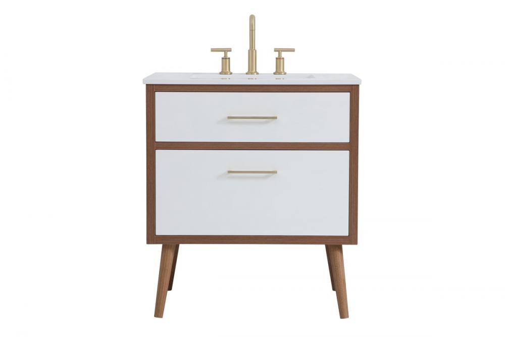 30 Inch Bathroom Vanity in White