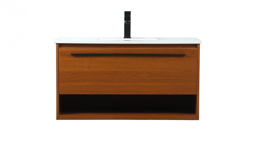 36 Inch Single Bathroom Vanity in Teak