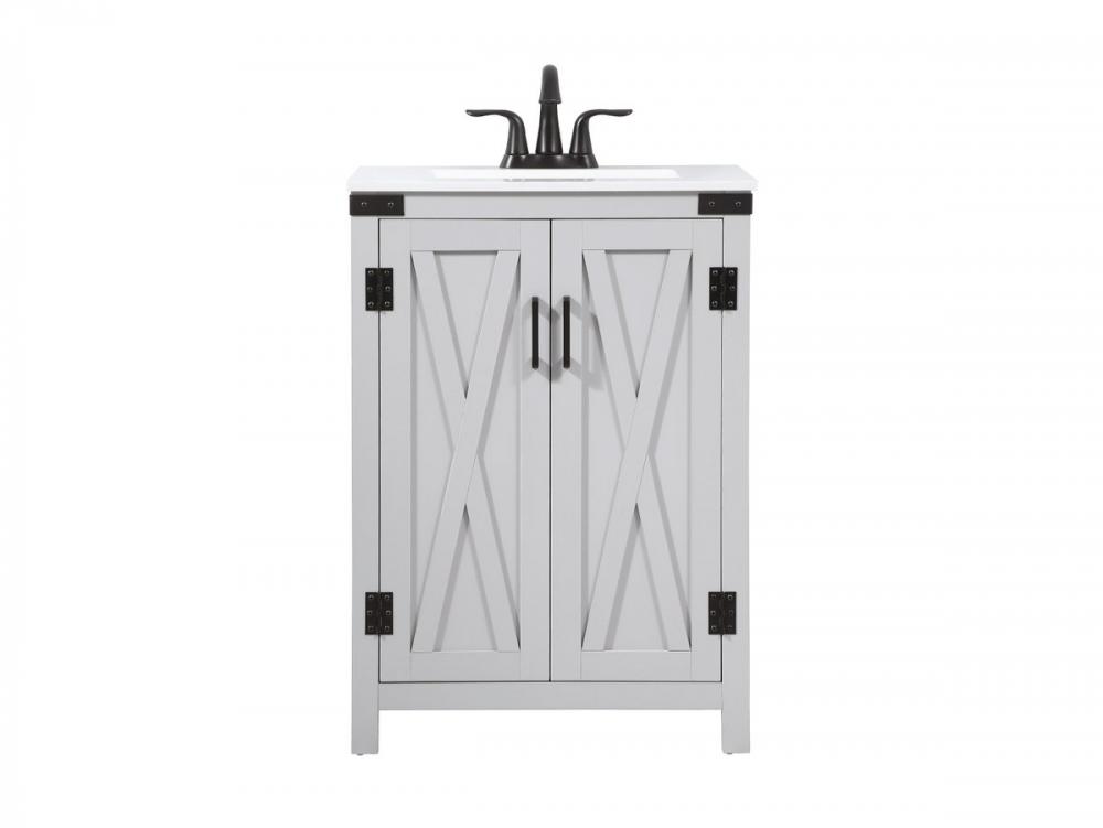 24 Inch Single Bathroom Vanity in Grey