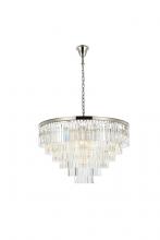 Elegant 1201D44PN/RC - Sydney 33 Light Polished Nickel Chandelier Clear Royal Cut Crystal