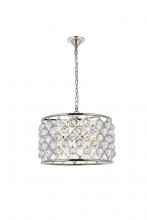 Elegant 1206D20PN/RC - Madison 6 light polished nickel Pendant Clear Royal Cut Crystal