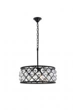 Elegant 1214D20MB/RC - Madison 5 Light Matte Black Chandelier Clear Royal Cut Crystal