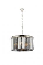 Elegant 1238D26PN-SS/RC - Sydney 8 Light Polished Nickel Chandelier Silver Shade (Grey) Royal Cut Crystal