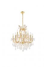 Elegant 2800D27G/RC - Maria Theresa 13 Light Gold Chandelier Clear Royal Cut Crystal