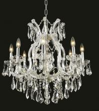 Elegant 2801D26C/RC - Maria Theresa 9 Light Chrome Chandelier Clear Royal Cut Crystal