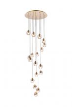 Elegant 3505D20G - Eren 18 Lights Gold Pendant