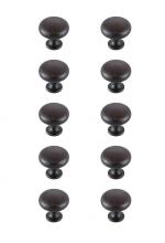 Elegant KB2002-ORB-10PK - Cadon 1.2" Diameter Oil-rubbed Bronze Mushroom Knob Multipack (Set of 10)