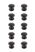 Elegant KB2004-ORB-10PK - Kaid 1.2" Diameter Oil-rubbed Bronze Mushroom Knob Multipack (Set of 10)