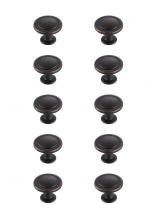 Elegant KB2005-ORB-10PK - Logyn 1.3" Diameter Oil-rubbed Bronze Mushroom Knob Multipack (Set of 10)