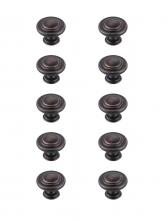 Elegant KB2006-ORB-10PK - Minu 1.3" Diameter Oil-rubbed Bronze Mushroom Knob Multipack (Set of 10)