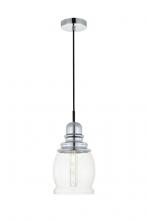 Elegant LD2238C - Kenna 1 Light Chrome Pendant with Clear Glass