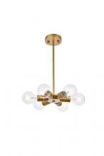 Elegant LD2338BR - Reyes 6 Lights Brass Pendant