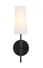  LD6004W5BK - Mel 1 Light Black and White Shade Wall Sconce