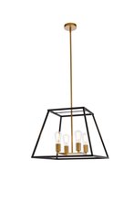 Elegant LD720D20BRK - Declan 20 Inch Pendant in Black and Brass