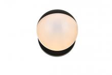 Elegant LD7305W5BLK - Majesty 1 Light Black and Frosted White Bath Sconce