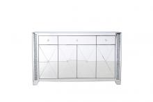 Elegant MF92058 - 60 in Silver Crystal Mirrored Credenza